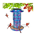 Ottsuls Solar Bird Feeder for Outdoors Hanging, Metal Wild Cardinals Garden Lantern Weatherproof, Decro Solar Birdfeeders as Gift Idea for Women Mom Grandma Bird Lovers (Update Version Blue)