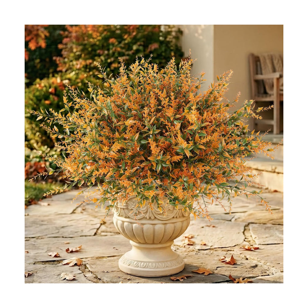 12 Bundles Artificial Fall Lavender Flowers, UV Resistant Outdoor Plants