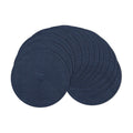 SHACOS 15 inch Round Placemats Set of 12 for Dining Table Braided Circle Place Mats Kitchen Table Placemat Washable Table Mats, Navy Blue