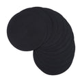 SHACOS Black Round Placemats Set of 12 Heavy Cotton Polyester Woven Braided Place Mats Washable Heat Resistant Non Slip Table Mats