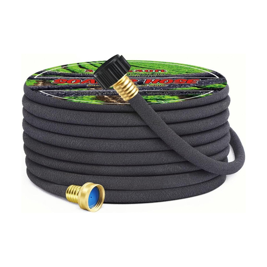 Soaker Hose 1/2" 50ft Rubber Garden Soaker Hoses, Water Seeper Round Drip Hose, Heavy Duty Drip Irrigation Hose For