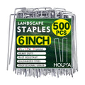 500 PCS Landscape Staples 6 Inch Galvanized Garden Stakes Garden Staples Pins Anti-Rust Ground Stakes for Weed Barrier