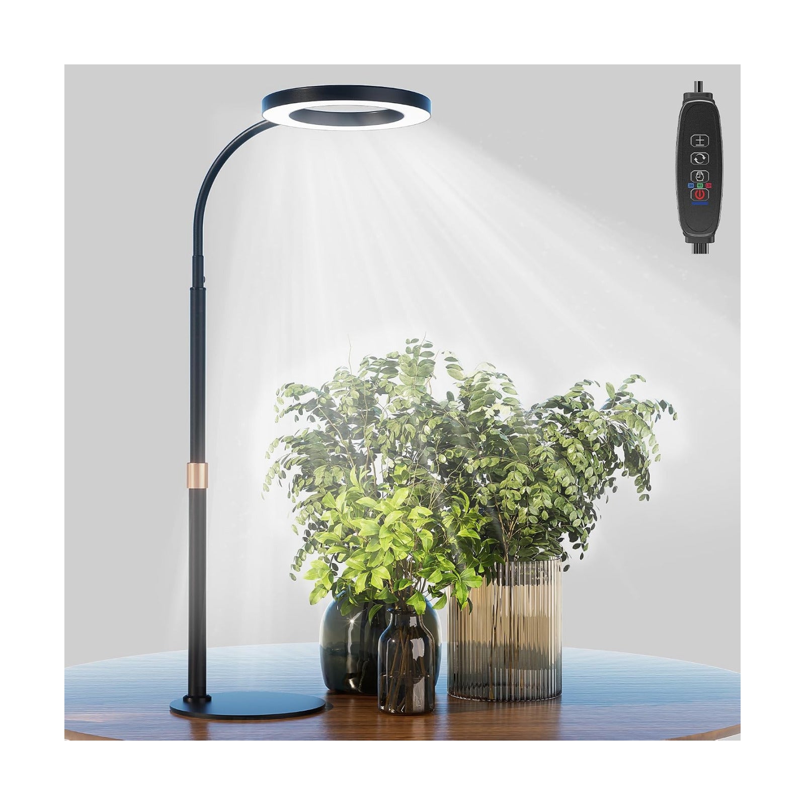 bseah Grow Light, LED Plant Light for Indoor Plants Growing, Full Spectrum Desk Grow Lamp with Pedestal, Automatic