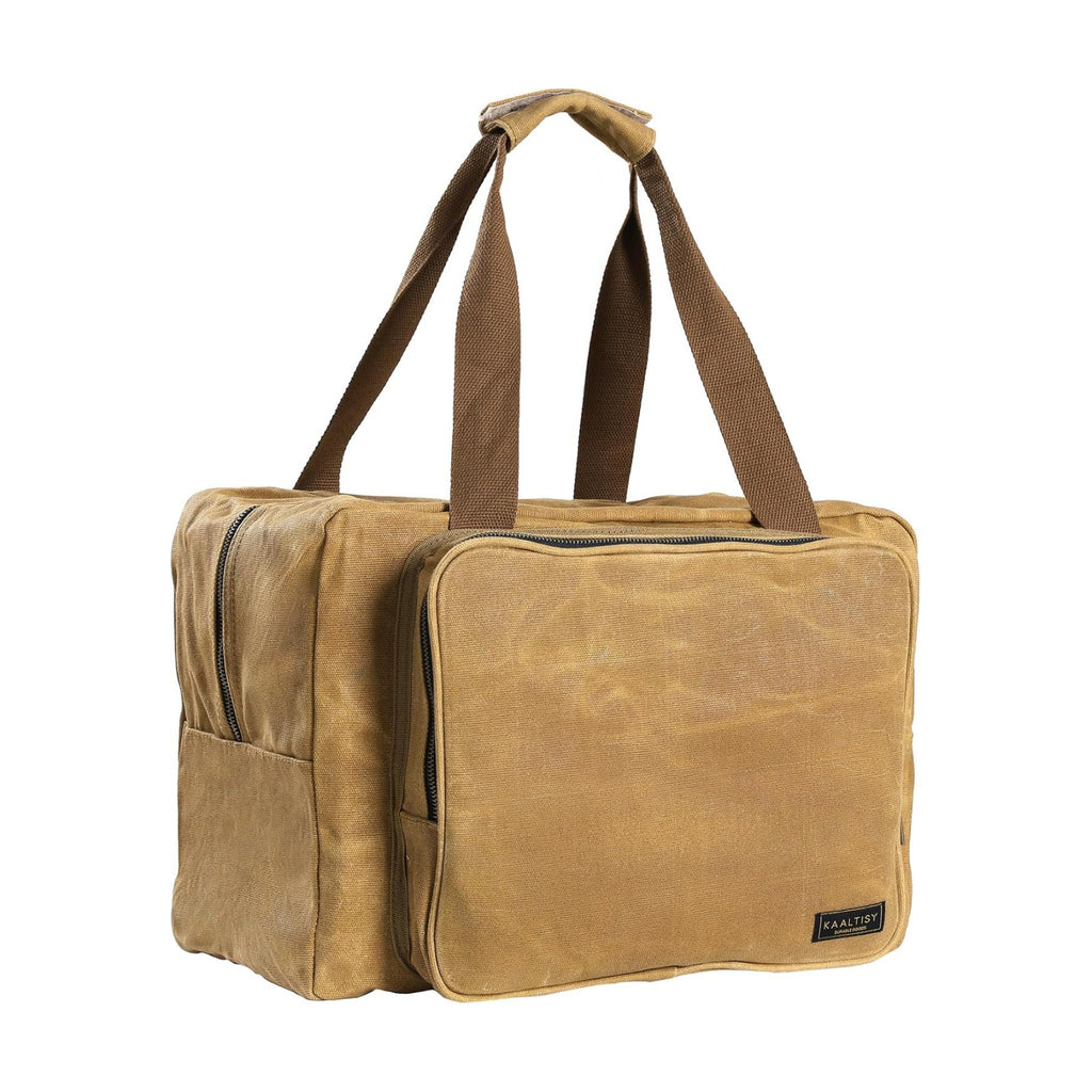 Tool Tote Bag - Large Capacity Tool Carrying Bag with 2 Zipper Pouches, Sustainable 16OZ Waxed Canvas Garden Tote for