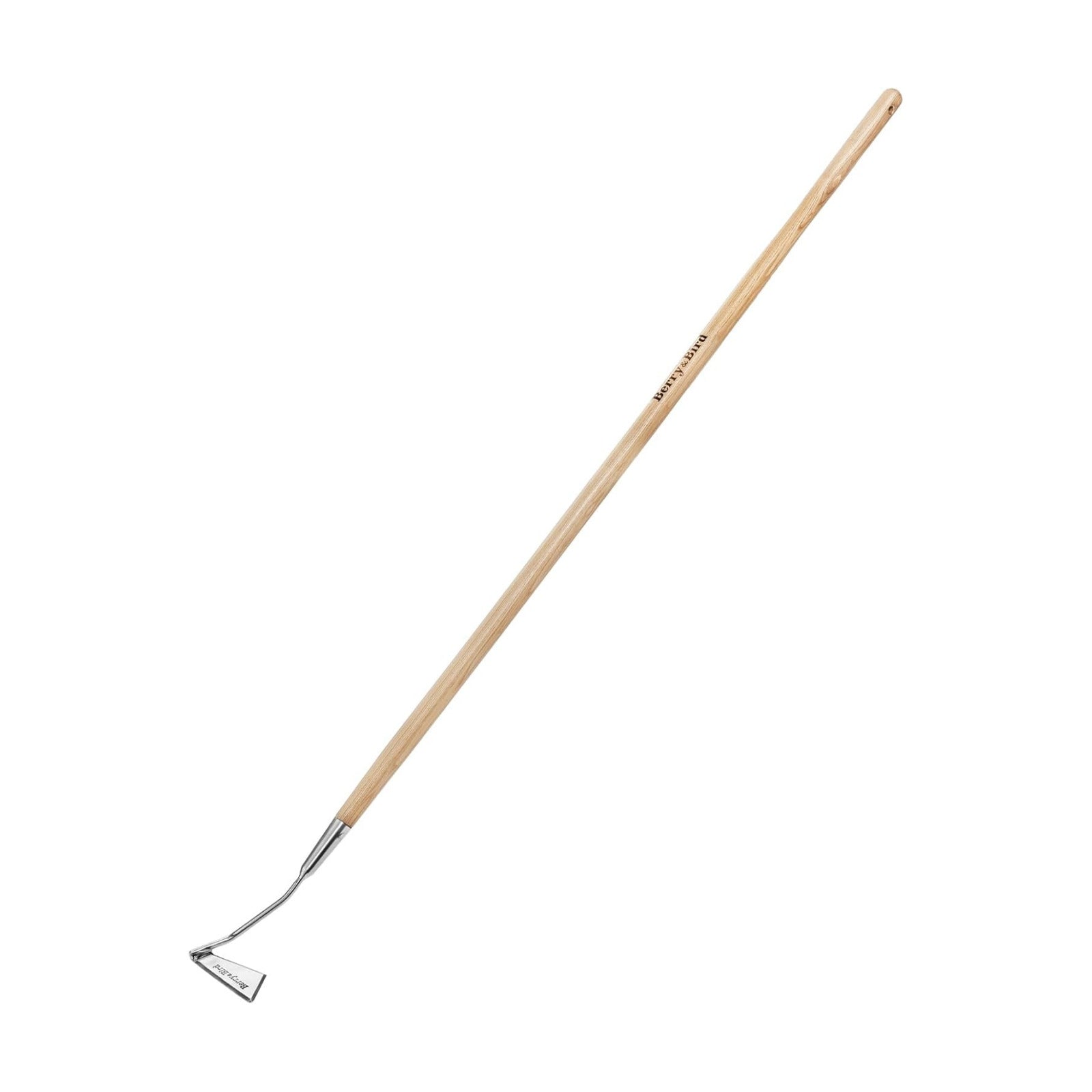 Berry&Bird Swoe Garden Hoe, 61.8'' Stainless Steel Long Handled 3 Edge Hoe with Wooden Hand, Mini Angled/Warren Hoe