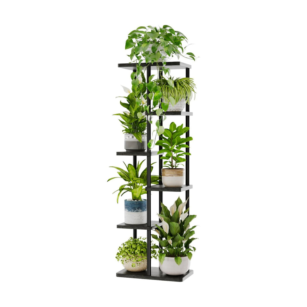 Bamworld Tall Plant Stand Indoor, 6 Tier Metal Plant Shelf for Multiple Plants, Tiered Flower Pot Stands for Patio