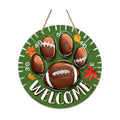 Deroro Welcome Fall Football Sign for Front Door Decor, Autumn Sport Dog