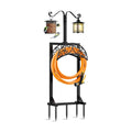 Garden Hose Holder for Outside - Upgraded Water Hose Holders with 5 Spikes & 2 Shepherds Hooks, Freestanding Hose Stand
