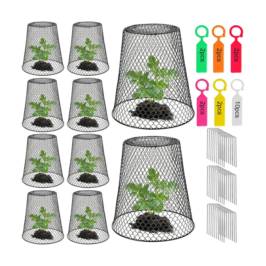 Chicken Wire Cloche Plant Covers - 20 Pack Garden Plant Cloche Metal Heavy Duty Plant Protectors from Animals for