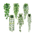 Sggvecsy Fake Hanging Plants 6 Pack Artificial Hanging Eucalyptus Plants Potted Greenery Faux Mandala Vine String of
