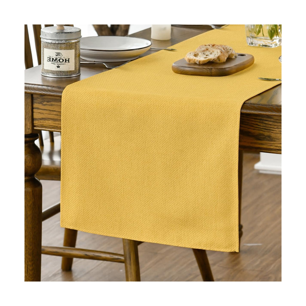 Artoid Mode Yellow Table Runner, Seasonal Summer Fall Washable Kitchen Dining Table Decoration for Home Party Decor 13x60 Inch