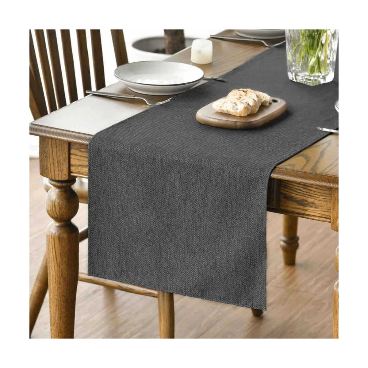 Artoid Mode Grey Table Runner, Seasonal Washable Kitchen Dining Table Decoration for Home Party Decor 13x60 Inch