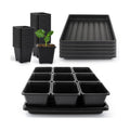 50Pcs 3.5inch Square Nursery Pots with 5Pcs Seed Starting Trays, Seed Starter Tray Kit, Seeds Starting Germination