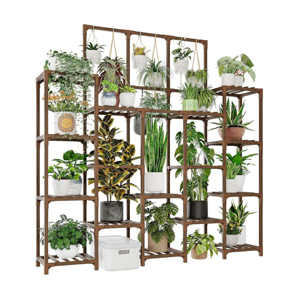 GENTINGBRO Plant Stand Indoor Outdoor 63" Tall Plant Shelf for Plants 14-Tier Large Plant Sheves for Living Room Heavy