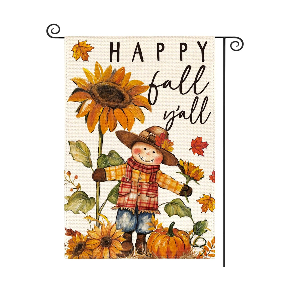 AVOIN colorlife Fall Scarecrow Garden Flag 12x18 Inch for Outside