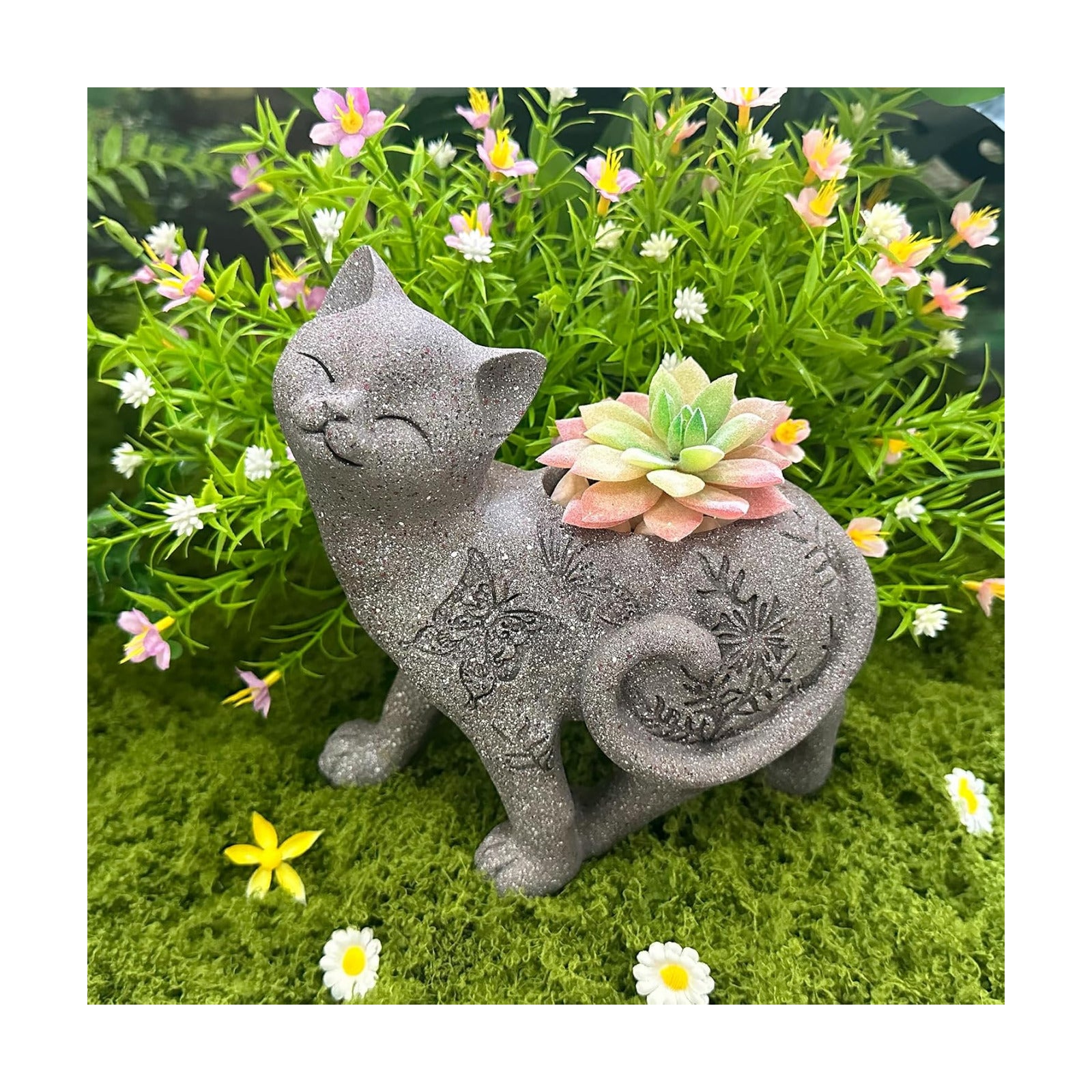 Teaeeno Cat Succulent Pot Planters with Drainage Hole for Plants, Flower Garden Pots for Plants, Succulent Cactus Home