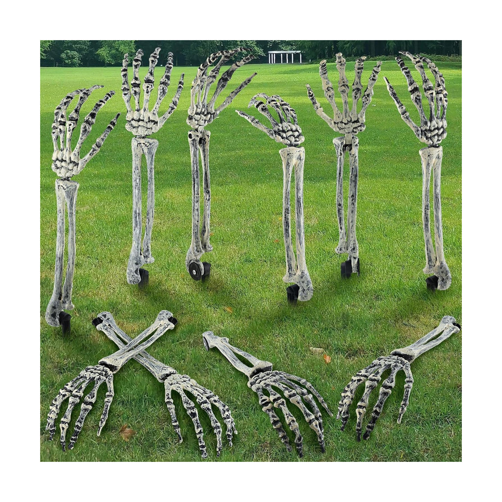 10pcs Halloween Skeleton Decoration, Skeleton Hands Yard Lawn Stakes