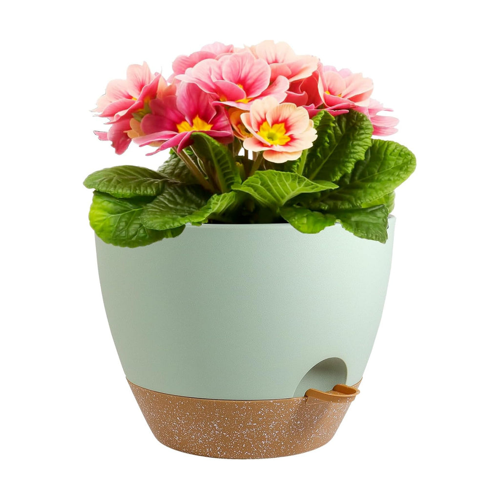 Meowell 12 inch Large Self Watering Pots, Plant Pots with Mesh Drainage Holes for Indoor Outdoor Plants, Plastic