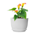 Meowell 12 inch Large Plant Pots, Plastic Planters with Drainage Holes and Saucers, Flower Pots for Indoor Outdoor