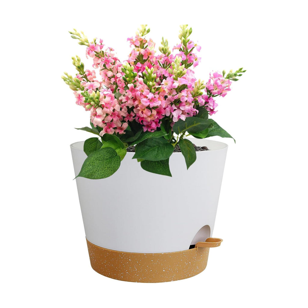 Meowell 12 inch Large Self Watering Pots for Indoor Outdoor Plants, Flower Plant Pots with Drainage Holes for Garden