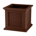 Rattan Style Outdoor Planter Box - 14.65-Inch-Square Decorative Flower or Plant Pot - Garden, Patio and Front Porch