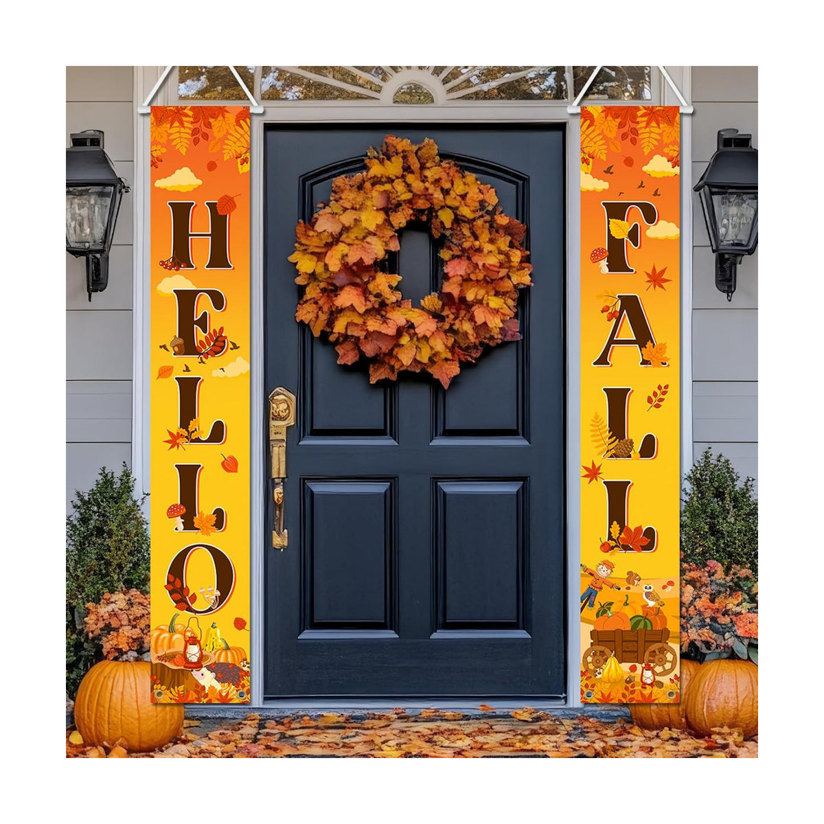 Avezano Fall Door Decorations Fall Banners for Outside