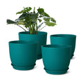Ferlypote Plant Pots 8 Inch Set of 4, Flower Pots with Multi Mesh Drainage Holes, Planters for Indoor Outdoor Garden