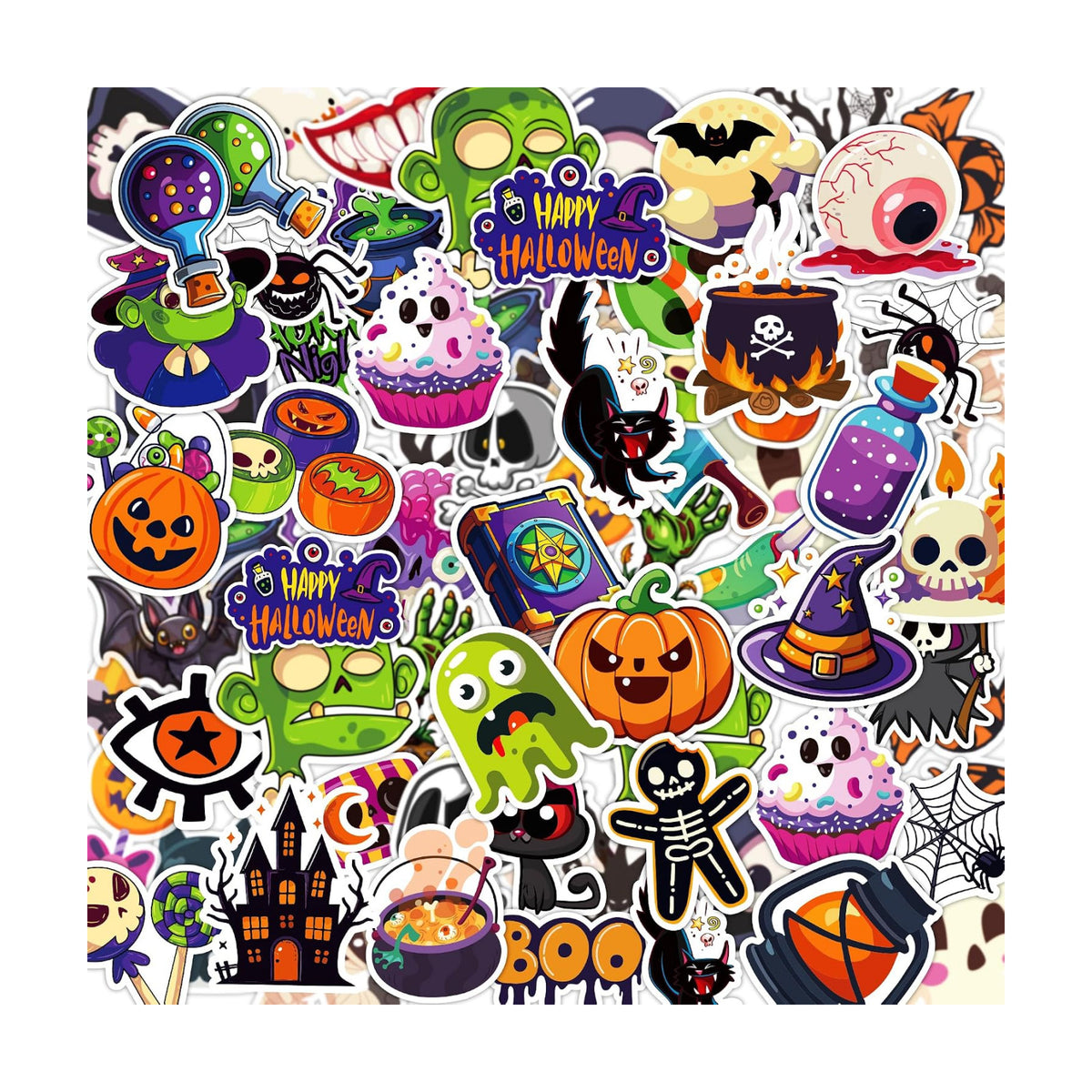 Halloween Party Favors - 100 PCS Pumpkin Bat Spider Stickers,Kids Halloween Games Treats Crafts Gifts Party Supplies Decorations