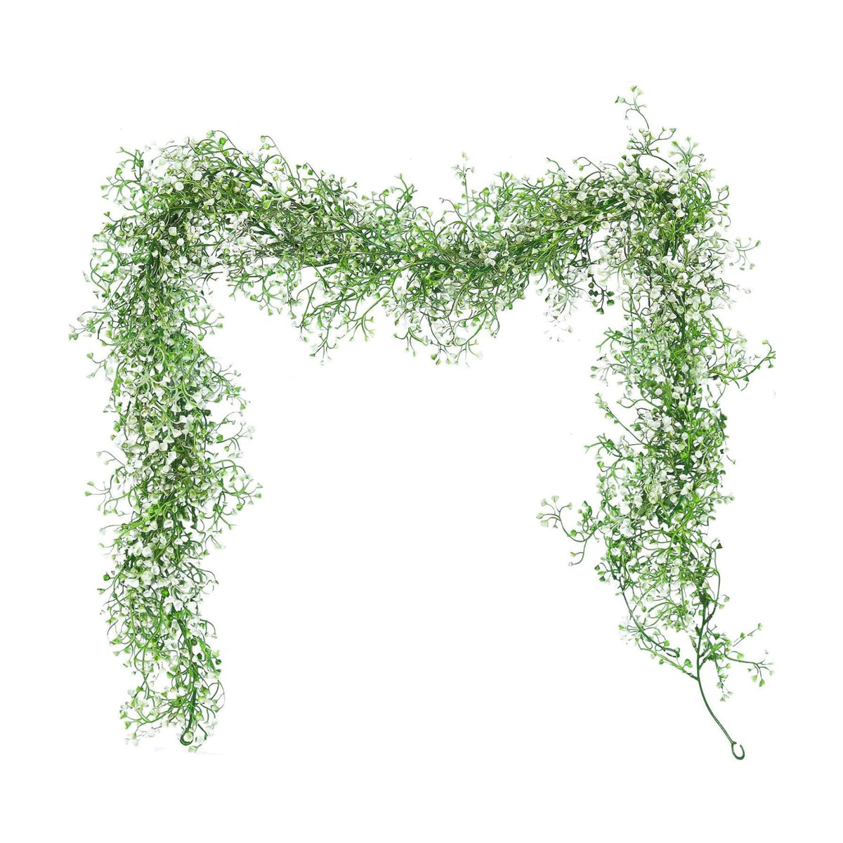 RECUTMS 2Pcs Artificial Wisteria Garlands 5.6Ft Plastic Hanging Vines White