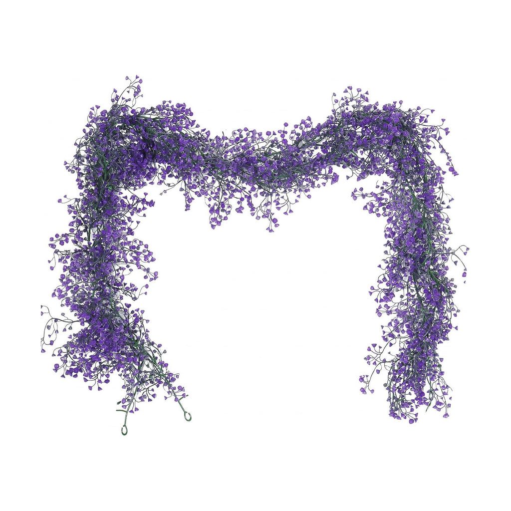 RECUTMS 2Pcs Artificial Wisteria Garlands 5.6Ft Plastic Hanging Vines Purple