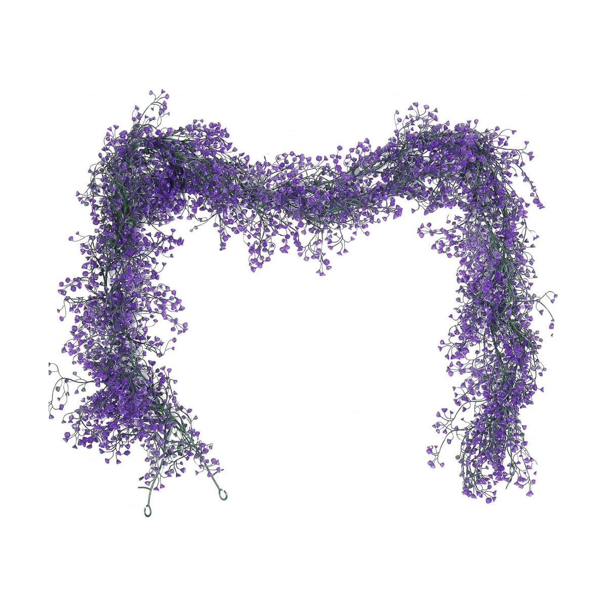 RECUTMS 2Pcs Artificial Wisteria Garlands 5.6Ft Plastic Hanging Vines Purple