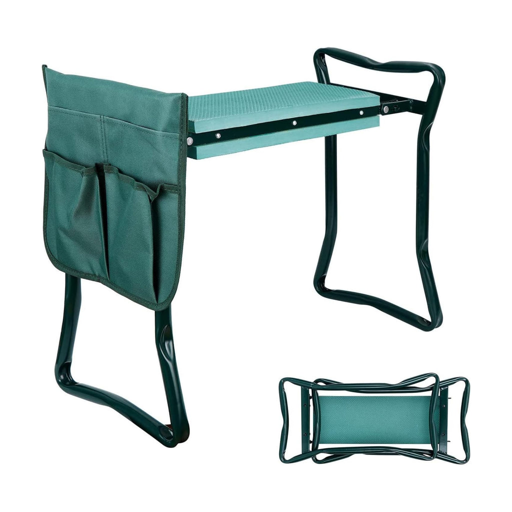 Garden Kneeler and Seat, Multifunctional Garden Kneeling Bench, Folding Gardening Stool, with a Tool Bags, EVA Foam Pad