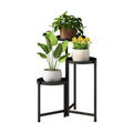 Plant Stand indoor outdoor-3 Tier black Tall Metal Flower Pot Holder 9in Wide Potted Display Rack - Heavy Duty Corner