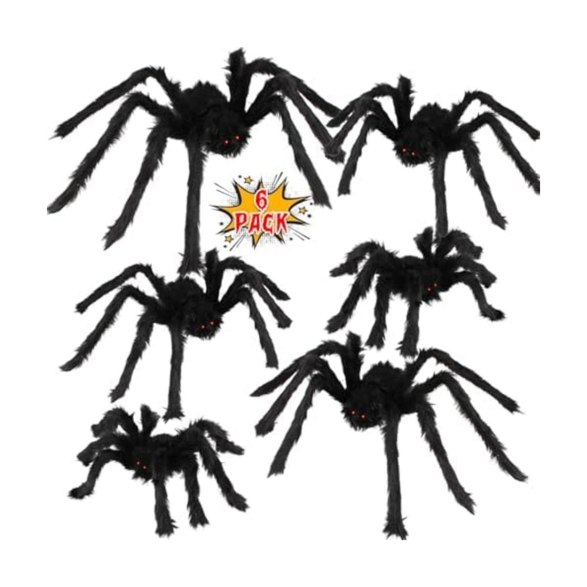 Halloween Decorations Outdoor Large Spider: 6 Pack Spiders Halloween Decor