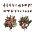 LOMIMOS 20pcs Artificial Christmas Red Berry Picks Pine Cones,Fake Holly Stems with Pinecones Needless Branches for Xmas Tree Decoration Crafts Wreath Garland Décor