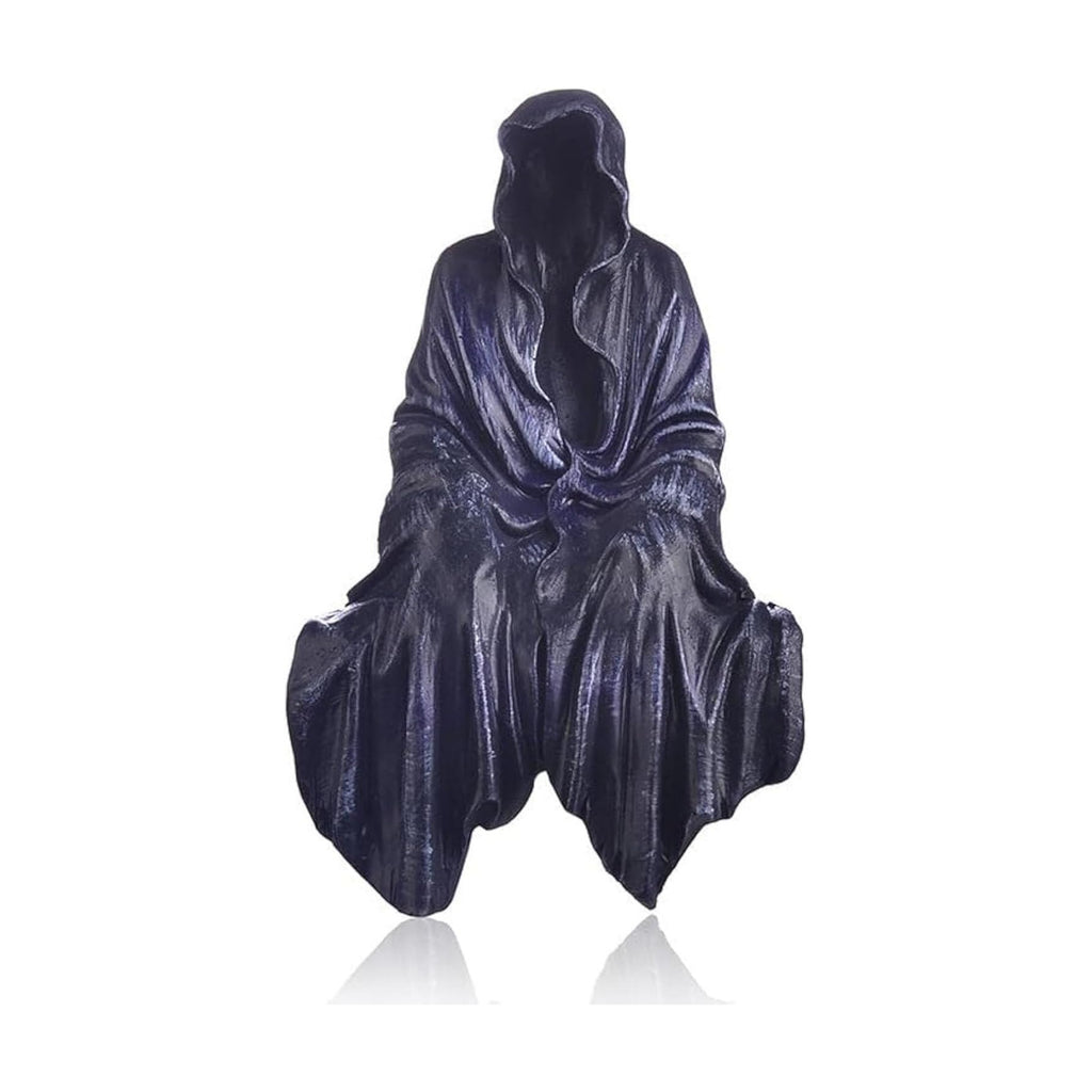 Grim Reaper Statue, Resin Gothic Throne Suriel Statue, Goth Acotar Bookshelf Decor Figurine Fantasy, Small Black Ghost Shelves Figure for Halloween Home Garden Sculpture (Death Sculpture)
