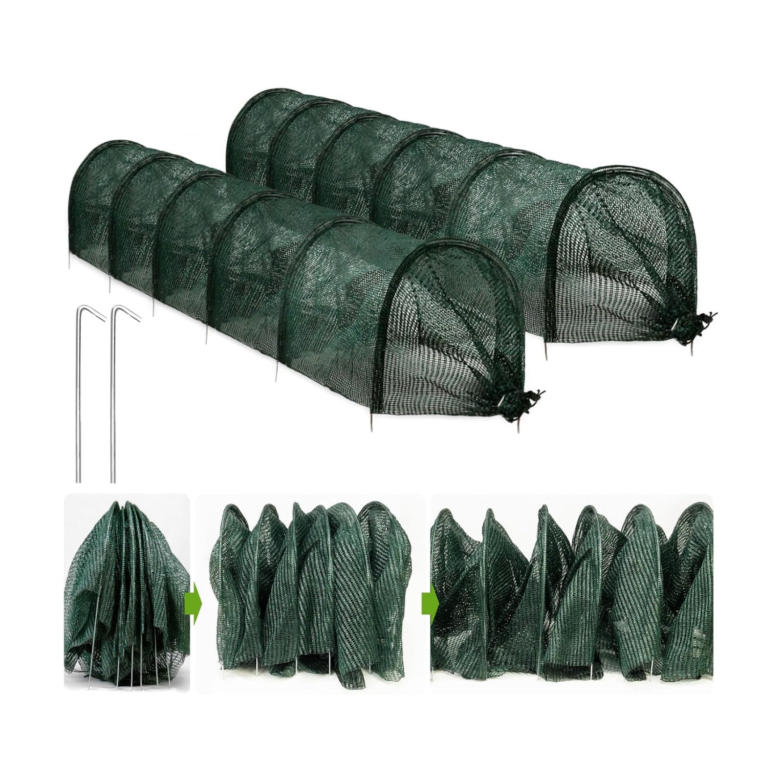 2 in 1 Portable Greenhouse Protection from Sun Heat,Garden Tunnel Shade Net Cover with Quick-Release Technology,Row