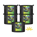 iPower 5 Pack 10 Gallon Grow Bags, Garden Planting Nonwoven Fabric Pots with Reinforced Handle, Heavy Duty and Aeration