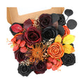 Floweroyal Halloween Artificial Flowers Black Flowers Mix Silk Flowers Fake Roses with Stems for DIY Wedding Bridal Bouquets, Baby Shower, Floral Arrangement, Table Centerpieces, Home Decorations