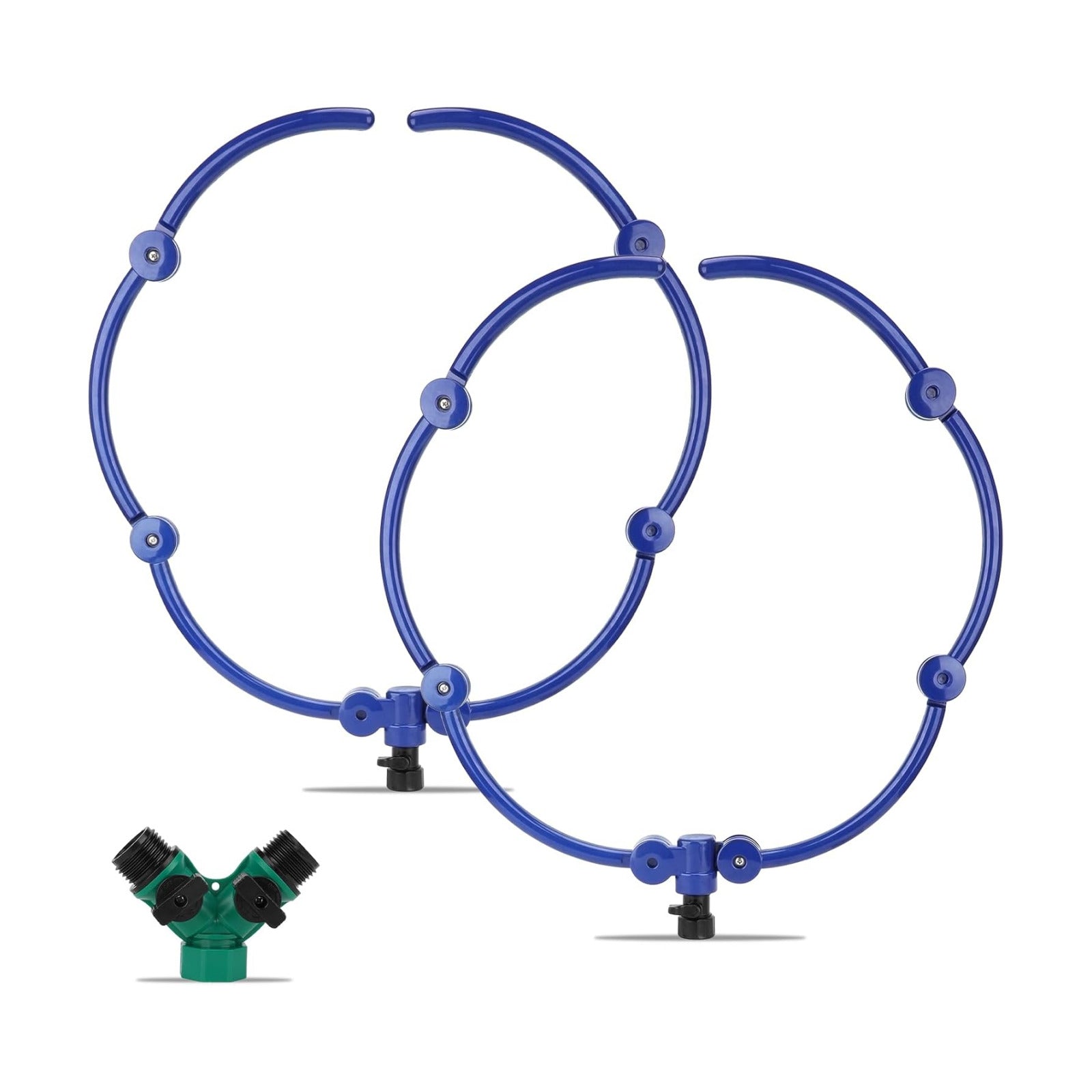 2Pcs 360° Tree Water System Tree Watering Ring 20 Inch Circle Sprinkler and Irrigation System Targeted Water with Y