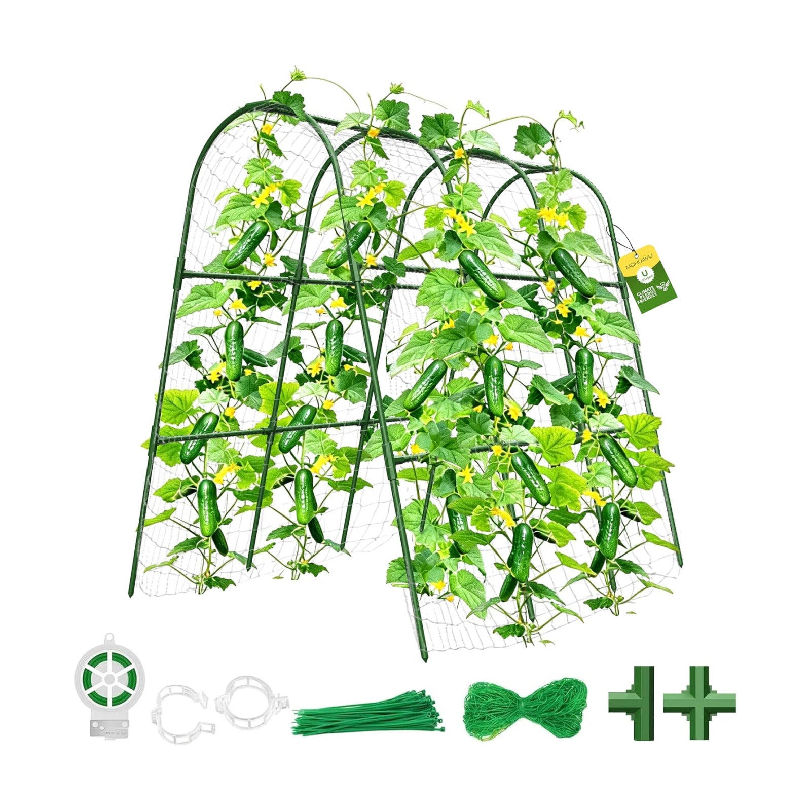 Cucumber Trellis for Raised Bed,U-Shape Garden Trellis for Climbing Plants Outdoor, Metal Arch Vegetables Trellis