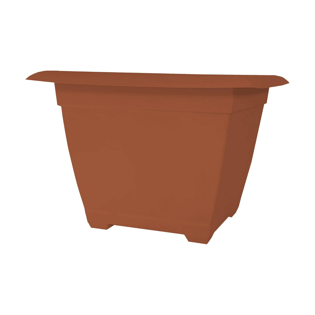 Bloem: Dayton Square Deck Planter: 15" - Terra Cotta - 4.5 Gal Capacity, 100% Recycled Durable Plastic, Elevated Feet