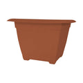 Bloem: Dayton Square Deck Planter: 15" - Terra Cotta - 4.5 Gal Capacity, 100% Recycled Durable Plastic, Elevated Feet