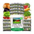 B&KM Farms 50,000+ Non-GMO Heirloom Seed Kit-50 Fruit & Vegetable Variety | Features 5+ year supply of 50 individual