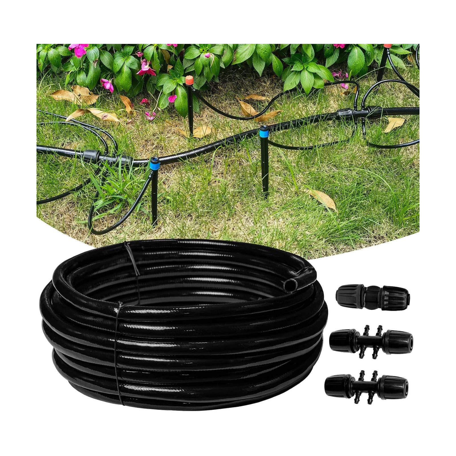50 FT 1/2 Inch Drip Irrigation Tubing Main Drip Line Hose Tube for Garden Watering Landscape Irrigation System