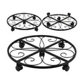 3 Packs 18” Plant Caddy with Wheels Metal Plant Stand on Wheels for Indoor and Outdoor Plants Rolling Plant Stand with