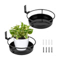 ARTORA Wall Mounted Plant Holder, 2 Pack Metal Flower Pot Wall Hanging Shelf Black Indoor Outdoor Decorative Floating