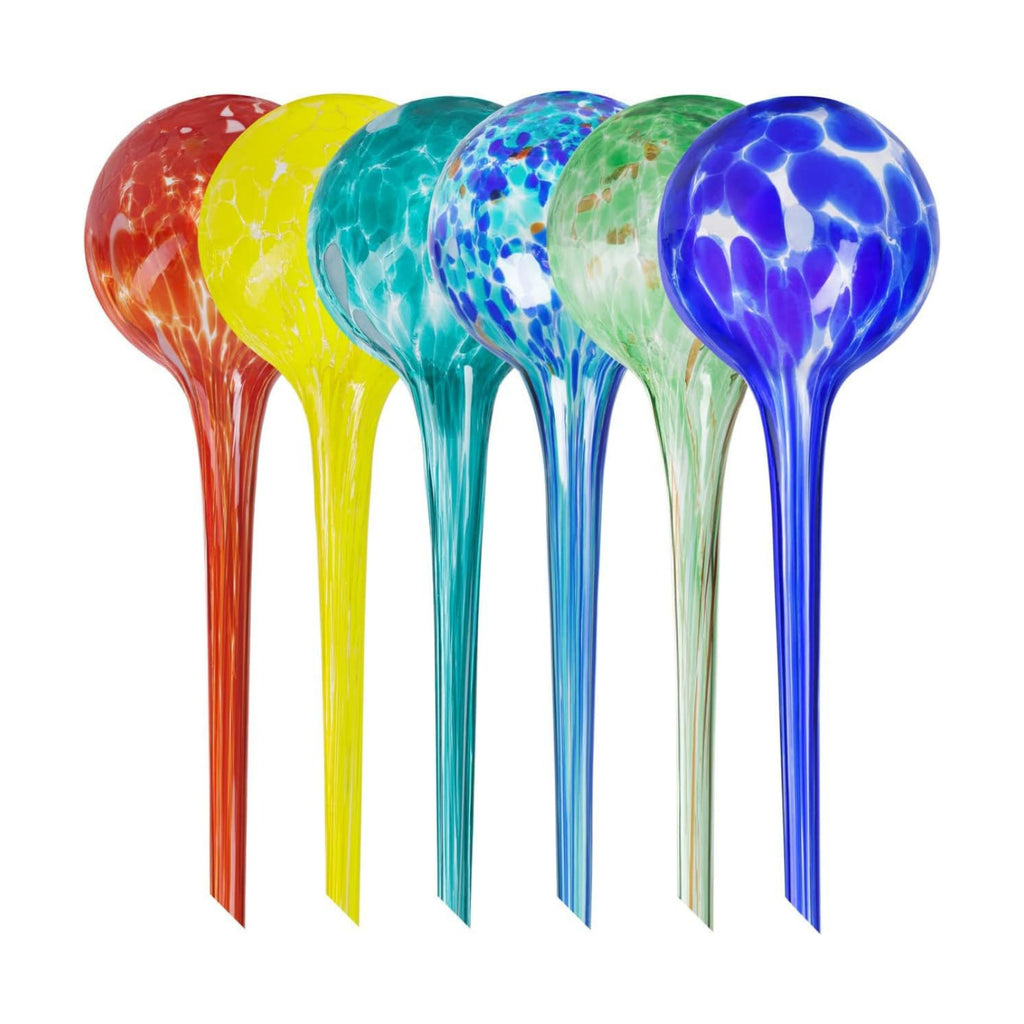 Plant Watering Globes Set of 6, Large - Glass Self Watering Globes