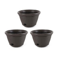 Suncast 3 Pack Decorative Wicker Garden Hose Holder Pot with 4 Drain Holes for 100 Foot Hoses, Java