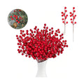 35 Pcs Artificial Red Berry Stems, 7.9 Inch Red Berry Picks Holly Berries Branches for Christmas Tree, Wreath, Holiday Season, Winter Décor Home Decor